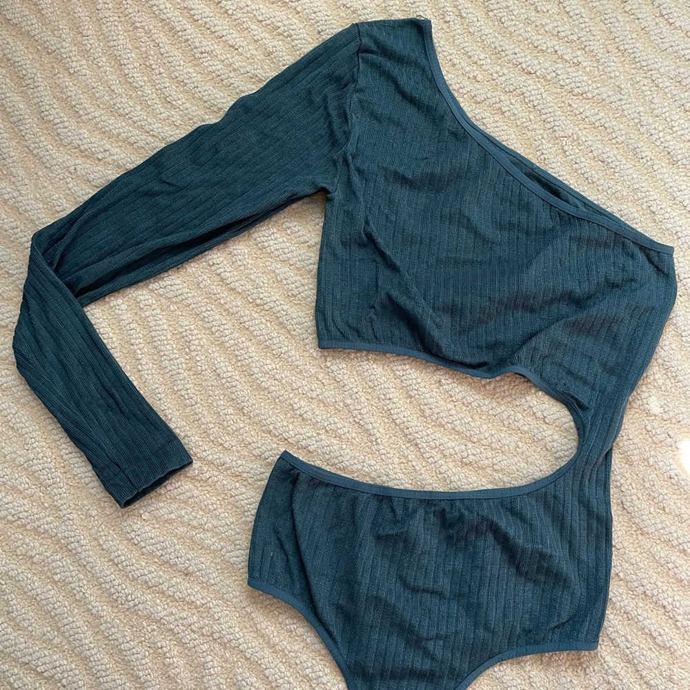 Free People Bodysuit, Size M/L in teal